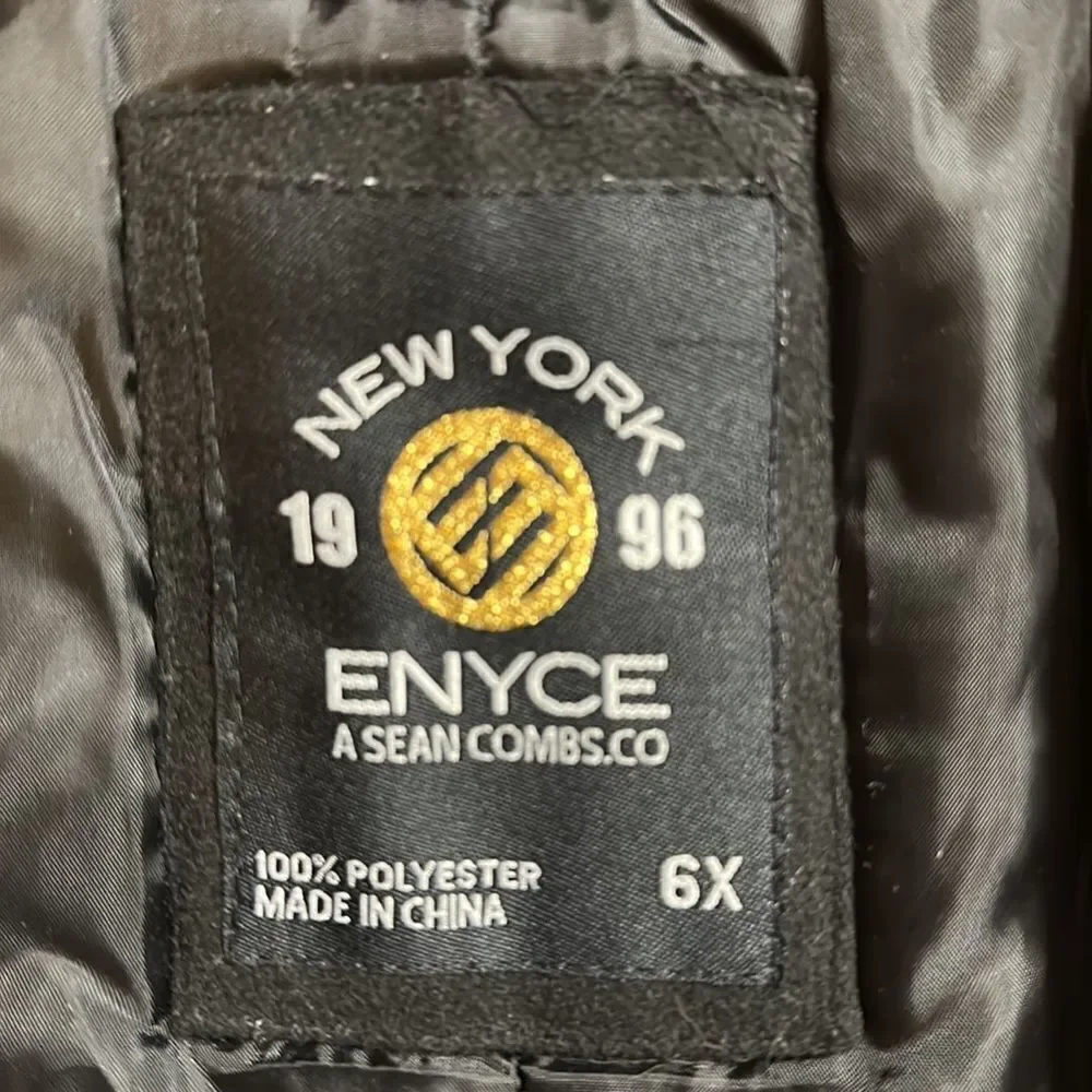 ENYCE NY Jacket size 6 varsity jacket black unisex Letterman 90s Y2K streetwear
